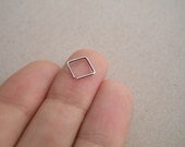 Nose Ring, Square Nose Ring, Fine Silver Nose Ring, Little Square Hoop, Made to Order