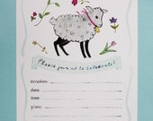 Little Lamb Invitation, 10 pcs