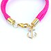 Neon Pink Rope Bracelet with Gold Anchor - Skipper Bracelet