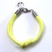 Soft Neon Yellow Rope Bracelet with Silver Anchor - Skipper Bracelet
