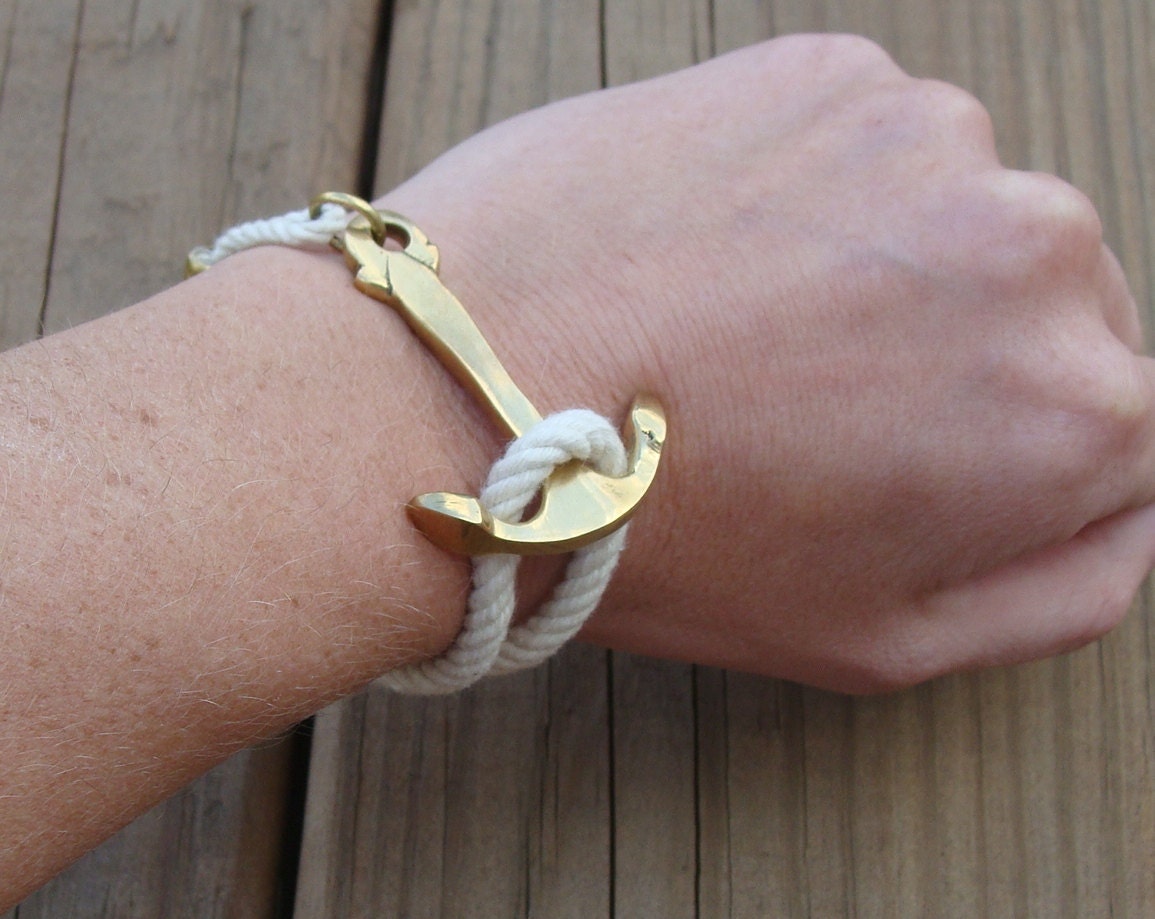 Rope Brass Anchor Bracelet