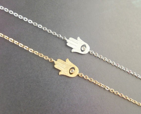 hamsa hand bracelet in silver