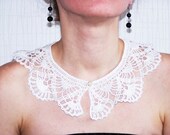 White crocheted Collar Necklace Fashion accessory Lace collar, Mothers day gift