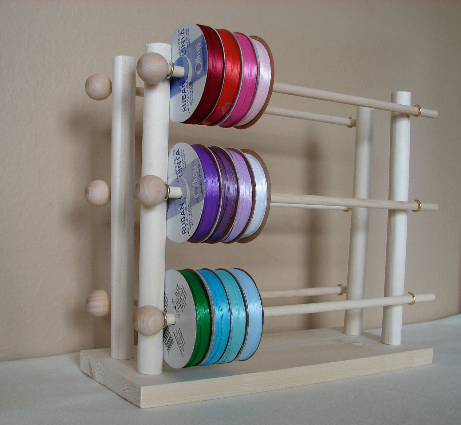 Ribbon Organizer and Storage Holder fits up to 126 spools of ribbon