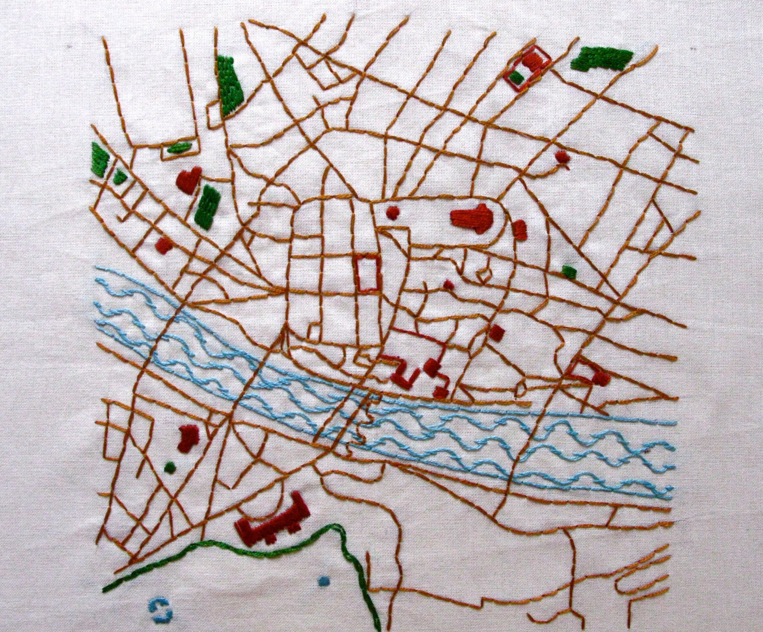 Florence, Italy Embroidered Map