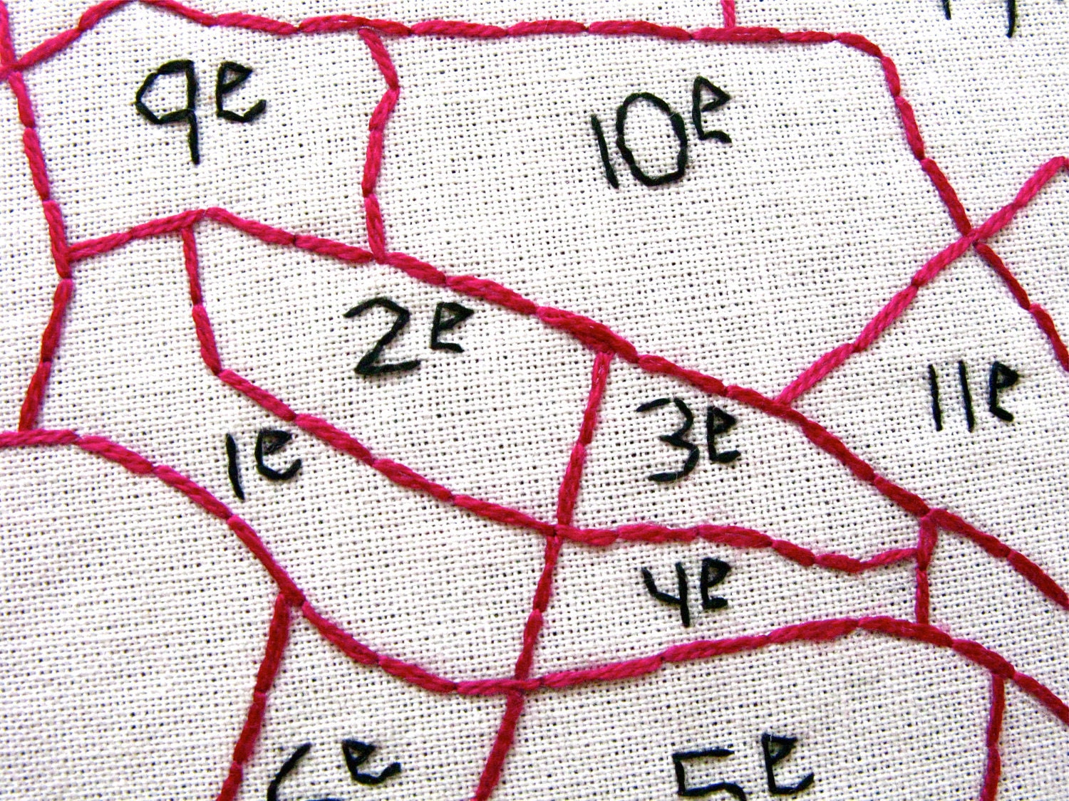 Paris Arrondissements Embroidered Map