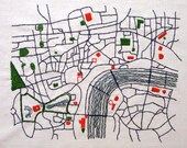 London Embroidered Map