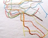 Large New York City Metro Map, Embroidered