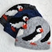 Blue handknitted unisex puffin, woolen hat/cap made out of 100% pure Icelandic lambs wool, ready to ship