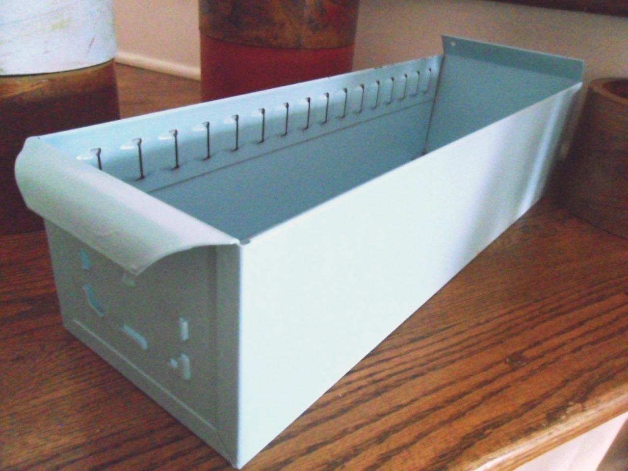 Large Blue Industrial Metal Drawer Storage Decor