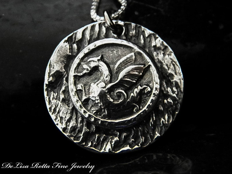 Recycled Silver Dragon Pendant Year Of The Dragon Necklace