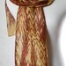 Silk Scarf in Brown and Tan Hand Dyed Modern Shibori Tie Dye. One of a Kind Artisan Silk Scarf.