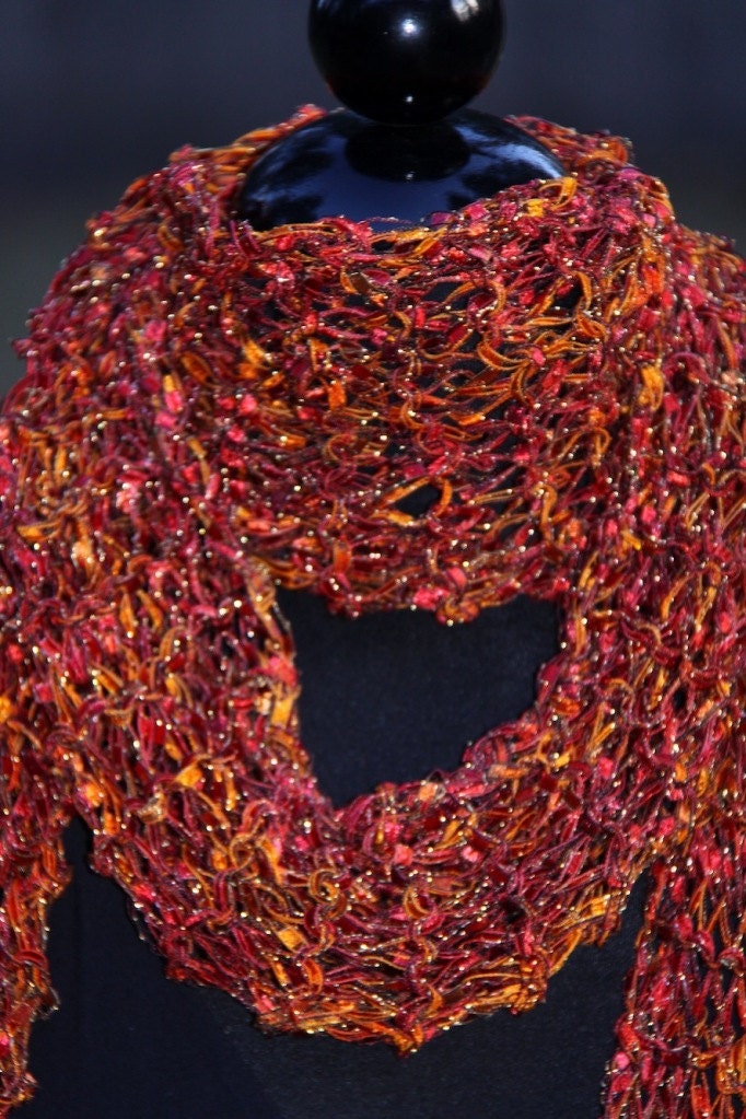 30% off WITH Free Shipping/  Phoenix Rising Silk Double-Strand Hand Knitted Scarf -3722