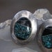 Inlaid Turquoise, Onyx and Sterling Geometric Antique, Vintage Post Earrings
