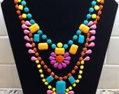 Handpainted Neon Rhinestone Necklace