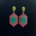 Handpainted Neon Rhinestone Earrings