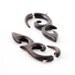 Fake Gauge Earrings - Wood Earrings Fake Piercing - Wood Spiral Earrings "Dayak Shields"