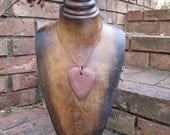 Fallen Cedar Tree Carved Heart Eco Friendly Pendant Necklace
