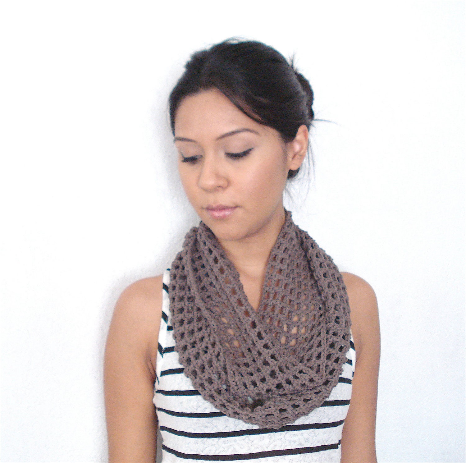 The Summer Scarf in Taupe Cotton Blend - READY TO SHIP