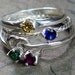 Stacked Rings Argentium Silver 3mm Cubic Zirconia CZ Birthstone - Mix and Match - Pick Your Own Set