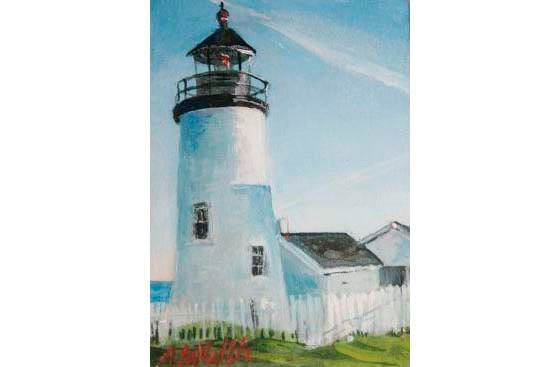 5 unmatted Giclee Prints , MAINE Lighthouses collection ,  Nautical art  in ACEO format ,  2.5"X3.5"  miniatures