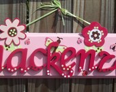 Girls Name Personalized Wall Plaque Sign Any Colors or Theme Baby Nursery, Kids Room
