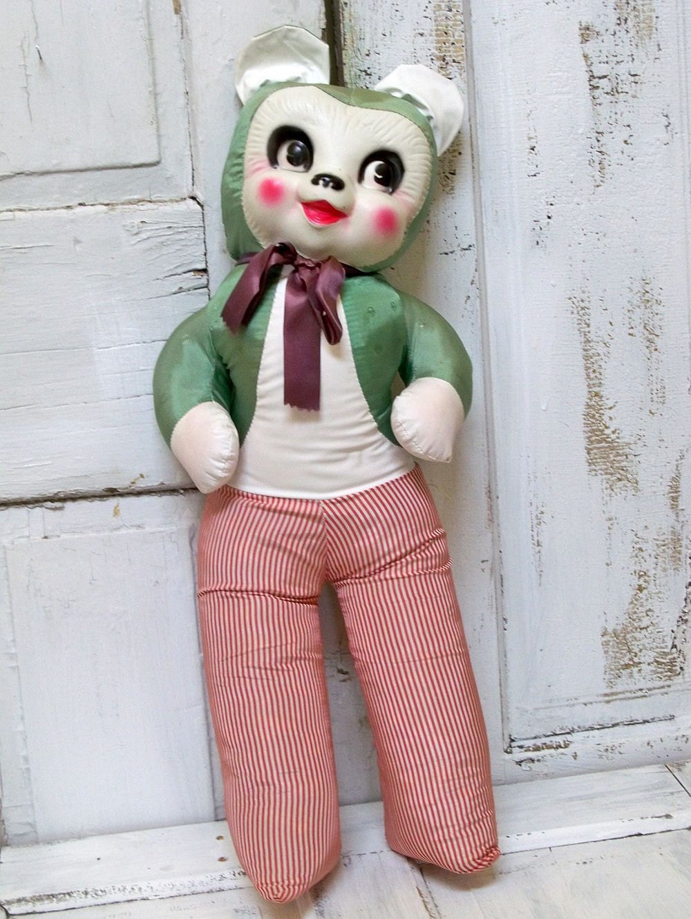 RESERVED FOR WANDERINGFAWN.......whimsical bear carnival toy 1940's antique celluloid large rare piece