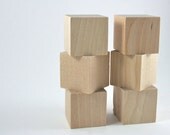 2 inch Maple Wood Blocks - Set of 6 Unfinished Wood Blocks