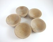 5 Small Wood Bowls - Unfinished Wooden Ring Cups - Ringbearer Bowls