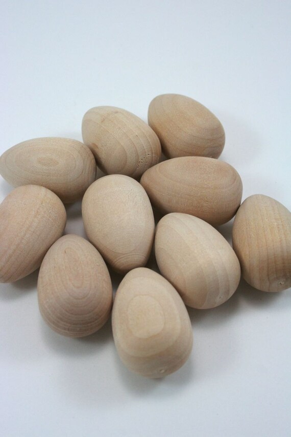 20 Small Wooden Eggs DIY Unfinished Wood Egg by snugglymonkey