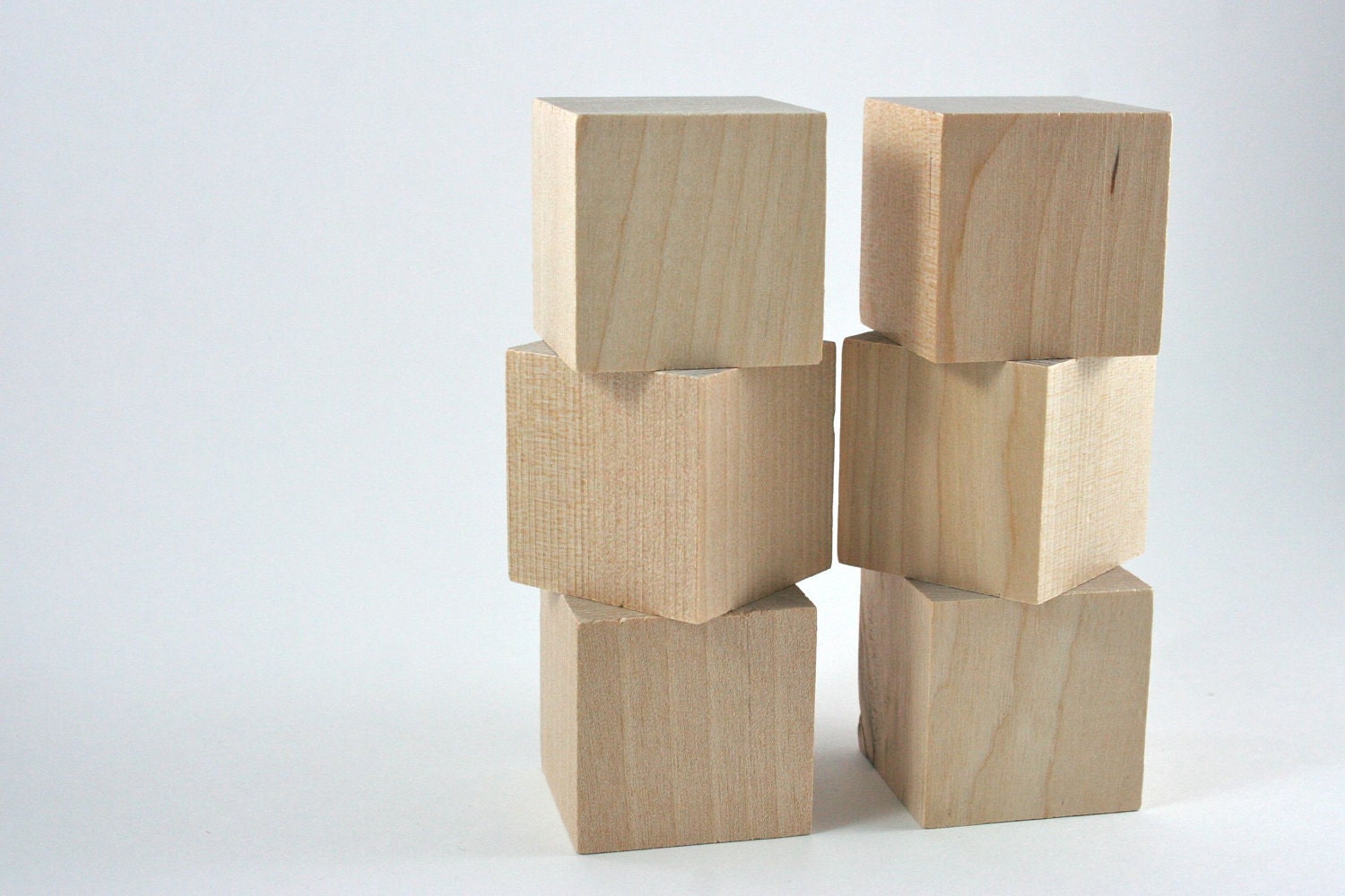 6 Unfinished Wood Blocks 1.5 inches Wooden Block by snugglymonkey