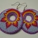 Beaded Lavendar/Purple Circle Earrings-NATIVE AMERICAN BEADWORK