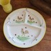 Vintage 1930s-1940s Hand Painted Rooster Grill Plate - Divided Plate
