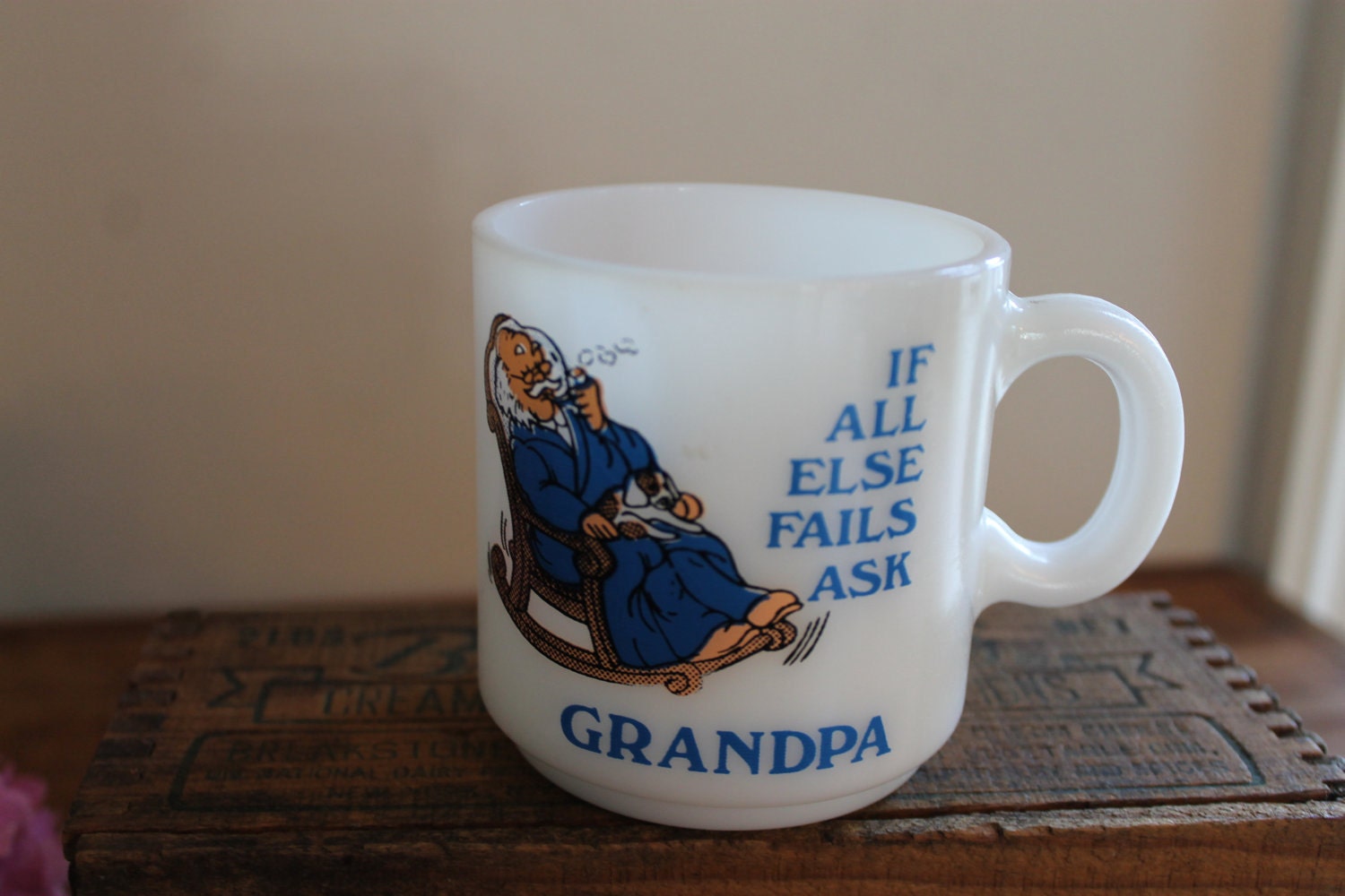 Milk Glass Mug If all else fails ask Grandpa