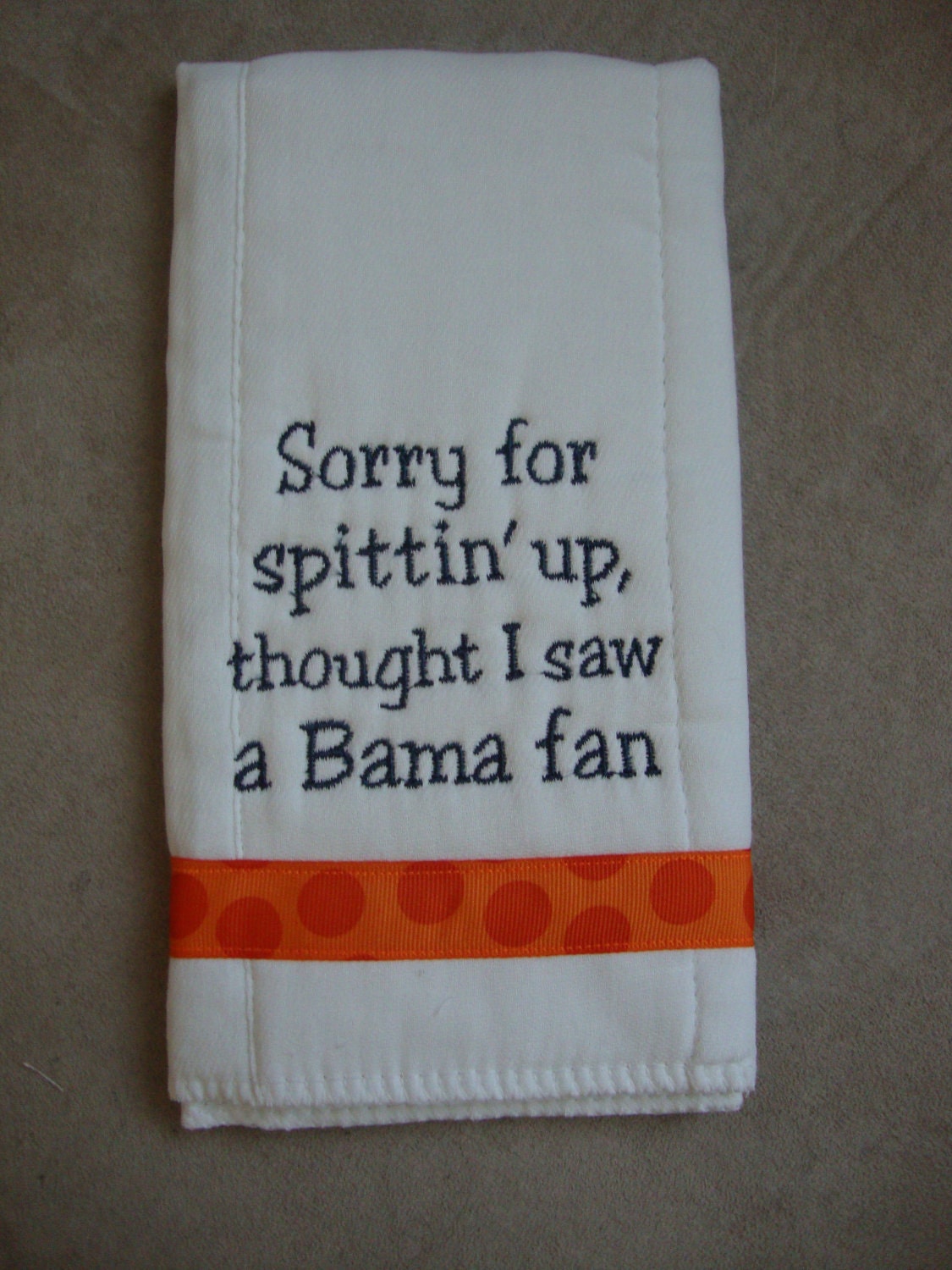 Auburn Tiger Burp Cloth