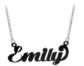 Personalized Name Necklace (Order Any Name and Favorite color) - Silver chain