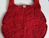 Red crechet bag / crochet bag  / flower bag
