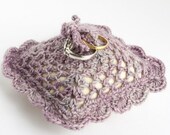 Wedding Pillow Purple Crochet Ring Bearer