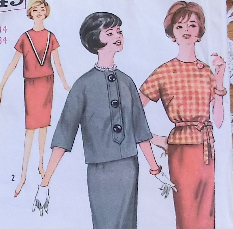 1950s pencil skirt and kimono style top sewing pattern 'Simplicity' 4045