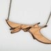 Skeleton Pterodactyl Necklace. Laser Cut Wooden Dinosaur Necklace. Cherry Wood.