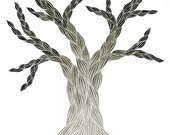 India Ink Tree Print, 8 x 10 Print of an Original Ink Painting