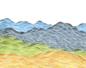 Autumn Hills, 11x14 Giclee Print of an Original Watercolor Landscape Painting