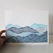 Blue Ridge Mountains I, Original Watercolor Painting, Blue and Grey Landscape by Keely Finnegan