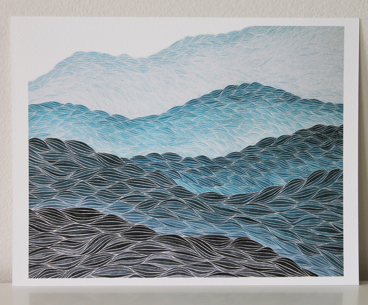 Blue Ridge Mountains III, 8x10 Giclee Print of an Original Watercolor Painting