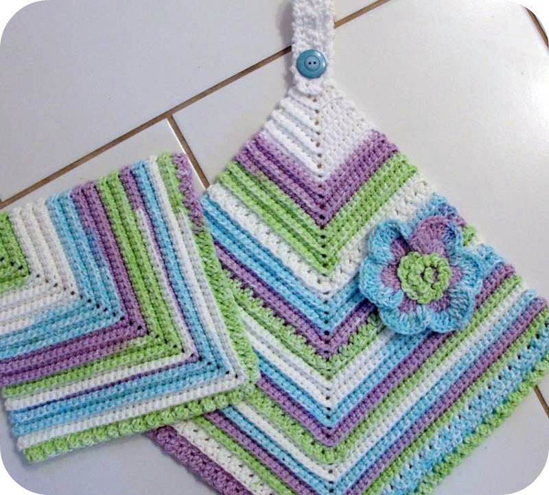 CROCHET PATTERN Dishcloth Scrubbie Towel Vintage Look Towel, Dishcloth, Scrubbie 3 piece