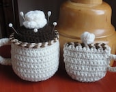 Coffee Cup CROCHET PATTERN Pincushion and Tape Measure Cozy