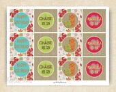 Aloha - Hawaiian Luau Cupcake Toppers or Party Favor Tags - Printable Hula Design - DIY