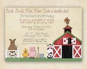 Barnyard Animal Farm Fun - Birthday or Shower Invitation - Printable 4x6 or 5x7