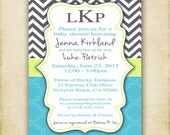 Bright Modern Monogram - Birthday or Shower Invitation - Printable DIY