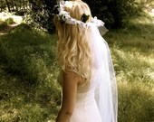 Bridal head piece, wedding headband, wedding veil, bride hair accessories, forest wedding, wedding tiara, rustic wedding